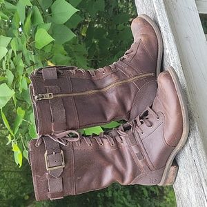 Timberland Savin Hill boots sz 7, mid, brown, lace and zip up